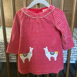 Baby Boden Red and White Striped Dress